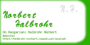 norbert halbrohr business card